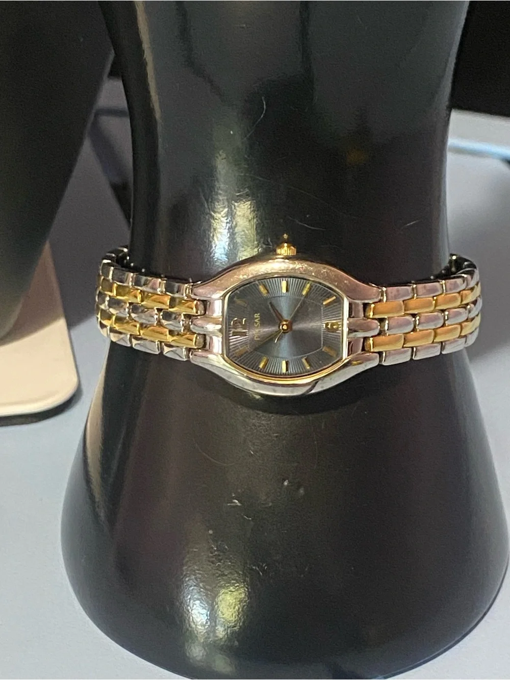 Pulsar Two-Tone Ladies Dress Watch with Black Dial